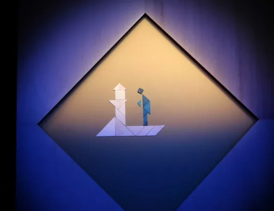 Personnage animé tangram